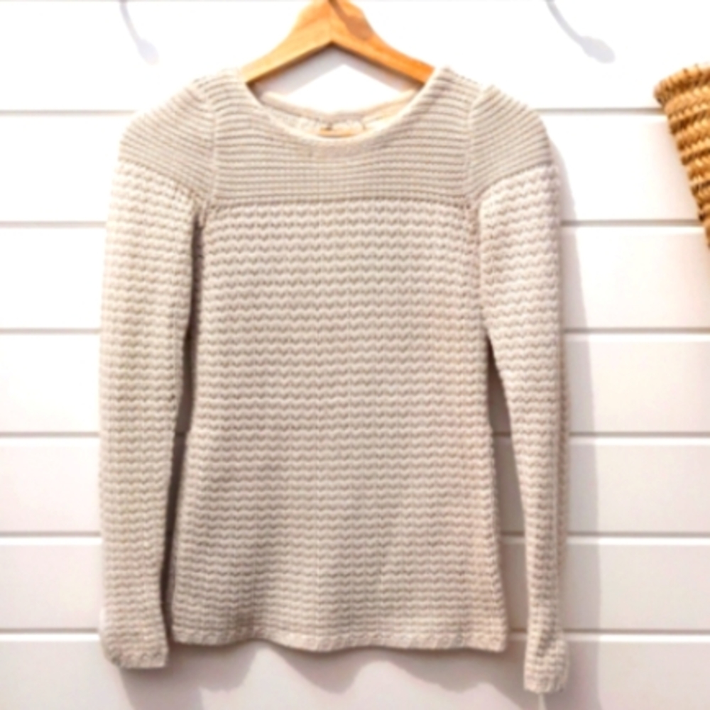 Zara Acrylic & Agora Oatmeal Knit Sweater